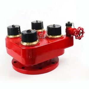 Vanne d'entrée siamoise XF à 4 voies (rouge 1,6 MPa) pour équipement de lutte contre l'incendie, accessoire de raccordement d'hydrant pour les services d'incendie - Product Image 1