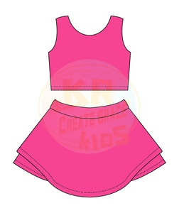 Tennis Dress Kids Summer Sports Dresses Casual Short Sleeve Children's Clothing Summer Dress Sets - Product Image 3