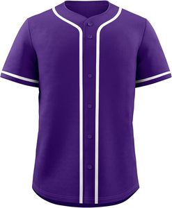 <b>Mens</b> Baseball Jersey Blank Plain Button Down Shirts Short Sleeve Hip Hop Hipster Active Team Sports Uniforms <b>S</b>-XXXL - Product Image 1