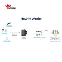 Minew MG5 perangkat pelacakan Gps manajemen armada kendaraan jala Mqtt seluler 4G Lte Cat1IoT Bluetooth Gateway