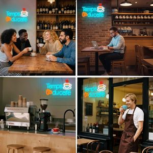 Enseigne néon LED « Coffee Time » pour décoration murale, éclairage de porte, enseignes néon LED personnalisées Temps Du Café - Product Image 6