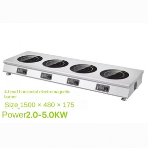 Commercial 2-<b>Burner</b> Induction Cooker 3000W*3 Stainless Steel Waterproof Countertop Touch Control Timer Energy Efficiency Class - Product Image 4