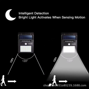 Hiện đại IP44 không thấm nước ngoài trời đèn tường với nguồn ánh sáng dẫn không dây năng lượng mặt trời an ninh đèn cảm biến chuyển động năng lượng mặt trời đèn tường - Product Image 6