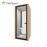 FlexSpace bewegliche Räder Telefonzelle eine Person schall isolierte Büro-Pod mit verstellbarem Schreibtisch und Hocker