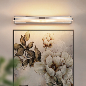 Applique murale LED moderne en acier inoxydable pour salle de bain et miroir de coiffeuse, lumière blanc chaud 2700K, fixation murale, garantie 3 ans - Product Image 1