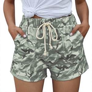 Wholesale <b>Y2K</b> Lightweight Casual <b>Shorts</b> Women Camouflage Print Elastic Waist Pocket Pants Summer Wear Cotton/Polyester Blend - Product Image 1