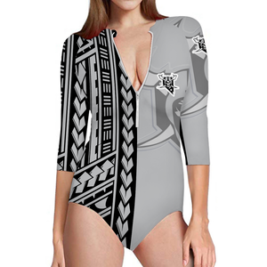 ชุดบิกินี่แข<span class=keywords><strong>น</strong></span>ยาว32ทีมสำหรับผู้หญิงพิมพ์ลายแบบครึ่งเดีย<span class=keywords><strong>ว</strong></span>สไตล์ช<span class=keywords><strong>น</strong></span>เผ่าพอลิ<span class=keywords><strong>น</strong></span>ีเซียนออกแบบได้ตามต้องการ - Product Image 4