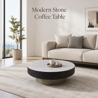 Table basse minimaliste en fer rond embossé pour salon