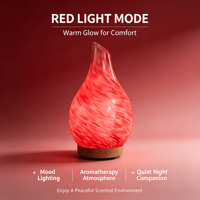 Difusor de Aroma Ultrasónico de Vidrio, Humidificador de Vapor Frío, Recargable, con Control Remoto, 7 Luces LED, Bajo Nivel de Ruido 36dB, Portátil para el Hogar
