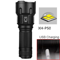 Lampes de poche tactiques LED à stroboscope QXMOVING en alliage d'aluminium, étanches, antichoc, rechargeables avec batterie 26650, 2000 lumens