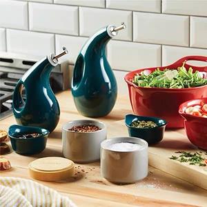 Botellas de cerámica personalizadas para cocina, juegos de vinagreras, dispensador de aceite de condimento y vinagre, botella de condimento de aceite de <span class=keywords><strong>oliva</strong></span> hecha a mano con corcho - Product Image 3