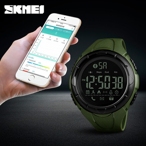 Skmei Smartwatch Large Dial Bluetooth Sports Watch Men Outdoor Use Glow In Dark Green Black Strap - Product Image 4