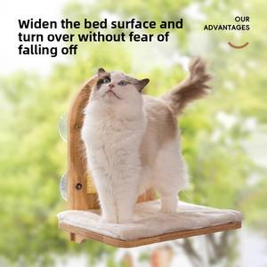 Casa de gato de madera maciza personalizable con cama de ventana de gatito hamaca plegable y portátil nido elevado duradero - Product Image 5