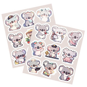 54 pièces/feuille dessin animé <span class=keywords><strong>Koala</strong></span> autocollants Pack personnalisé étanche vinyle Animal mignon <span class=keywords><strong>Koala</strong></span> ours autocollants imprimer Kawaii Journal Scrapbook - Product Image 5