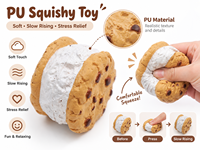 Jouet Squishy en forme de sandwich à montée lente en PU, mignon, réaliste, doux au toucher, anti-stress