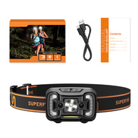 Lampe frontale LED rechargeable étanche 650LM double avec capteur de mouvement IP44 réglable pour le camping et les activités de plein air