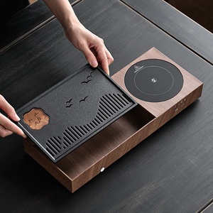 Bộ bếp điện gốm sứ cao cấp 2024, tích hợp khay trà Kung Fu, thiết kế hiện đại, sử dụng được cả khô và ướt, bộ trà nhỏ gọn dùng cho văn phòng - Product Image 5