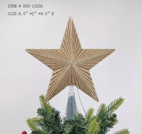 24 cm Kunststoff-Glitzer-Fünfzackiger Stern Christbaumspitze, Bruchsichere Weihnachtsbaum-Sterndekoration für die Feiertage