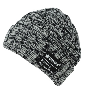 Confortable 3D brodé épaissi 100% acrylique unisexe bonnet élégant chaud Slouch bonnet en tricot à revers protecteur chapeau froid - Product Image 1