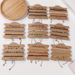 3 unids/set 4mm pulsera trenzada de piedra Natural azul aguamarinas ágatas sodalita Mini cuentas pulsera de cuerda ajustable para Mujeres Hombres - Product Image 2