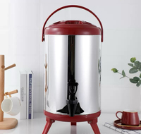 Robuuste 12L drankenautomaat met twee compartimenten - Professionele kwaliteit, geïsoleerd, van roestvrij staal, voor melkthee & water