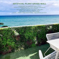 Panneaux muraux en herbe artificielle Tizen, prix de gros, anti-UV, décoration intérieure et extérieure, herbe verte de jungle, décoration murale en herbe artificielle