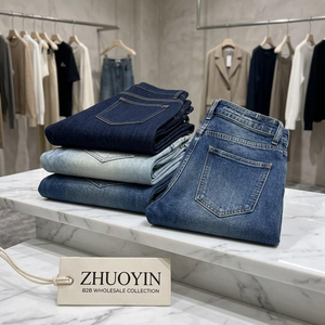 Jean en denim taille haute coupe droite <span class=keywords><strong>d</strong></span>écontracté style Y2K américain pour femme – Idéal été - Product Image 6