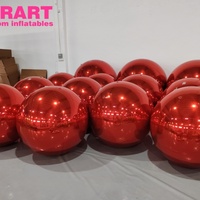 Boule miroir gonflable rouge pour décoration publicitaire Ballon miroir gonflable à prix d'usine pour l'affichage