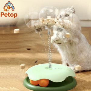 Jouet interactif pour animaux de compagnie Petop, distributeur de friandises avec base rotative, tour à ressort, chambre à friandises transparente, Brinquedos De Pet pour chien et chat - Product Image 1