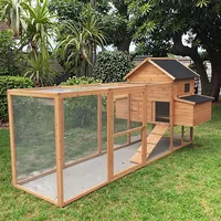 Poulailler en bois de grande taille, imperméable et de haute qualité, avec espace d'activités et espace d'élevage de volailles en extérieur