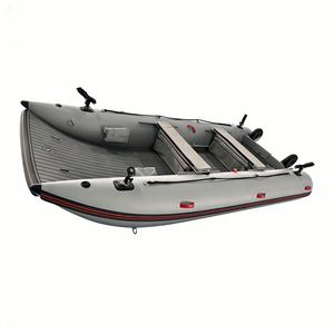 Bateaux pneumatiques catamaran <span class=keywords><strong>de</strong></span> 380 cm, pont en tapis gonflable, capacité <span class=keywords><strong>de</strong></span> 5 personnes, Reachsea avec transom en aluminium, grande <span class=keywords><strong>roue</strong></span>, <span class=keywords><strong>porte</strong></span>-canne à pêche - Product Image 2