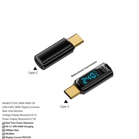 Adaptateur USB-C 240W avec affichage numérique LED pour téléphone, connecteur de charge PD Type C mâle vers femelle, transfert de données 40 Gbps