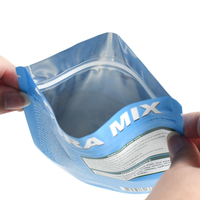 Sacs d'emballage alimentaire imprimés personnalisés, sacs plats mats de qualité alimentaire pour poudre alimentaire 300g avec fermeture éclair refermable, sacs en Mylar