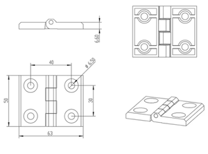 定制MSR 4040K标准铰链铝铰链数控铰链银白色挤压铝型材 #3178 - Product Image 3