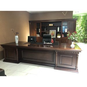 Escritorio <span class=keywords><strong>de</strong></span> oficina <span class=keywords><strong>de</strong></span> lujo VIP grande liso clásico antiguo (FOH-B7B281) - Product Image 2