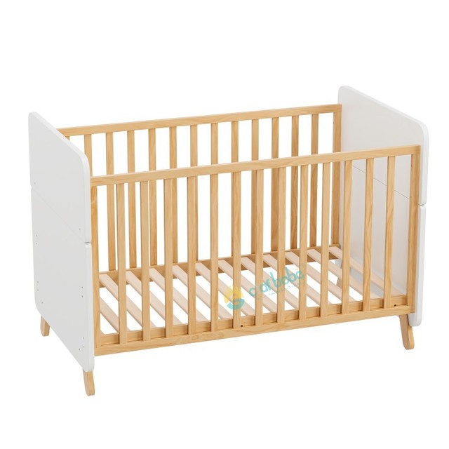 Customizable Hot Selling Factory Multifunctional Wooden Baby Cribs with Mattress Support 2 Levels