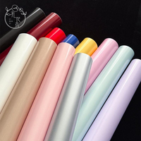 Papier d'emballage floral en promotion, PE non couché double face 85 microns, couleur unie, imperméable, antistatique, compatible impression numérique