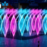 Fontaine musicale extérieure de luxe DEWY en acier inoxydable 304, design moderne commercial, à installation au sol, anti-corrosion et étanche