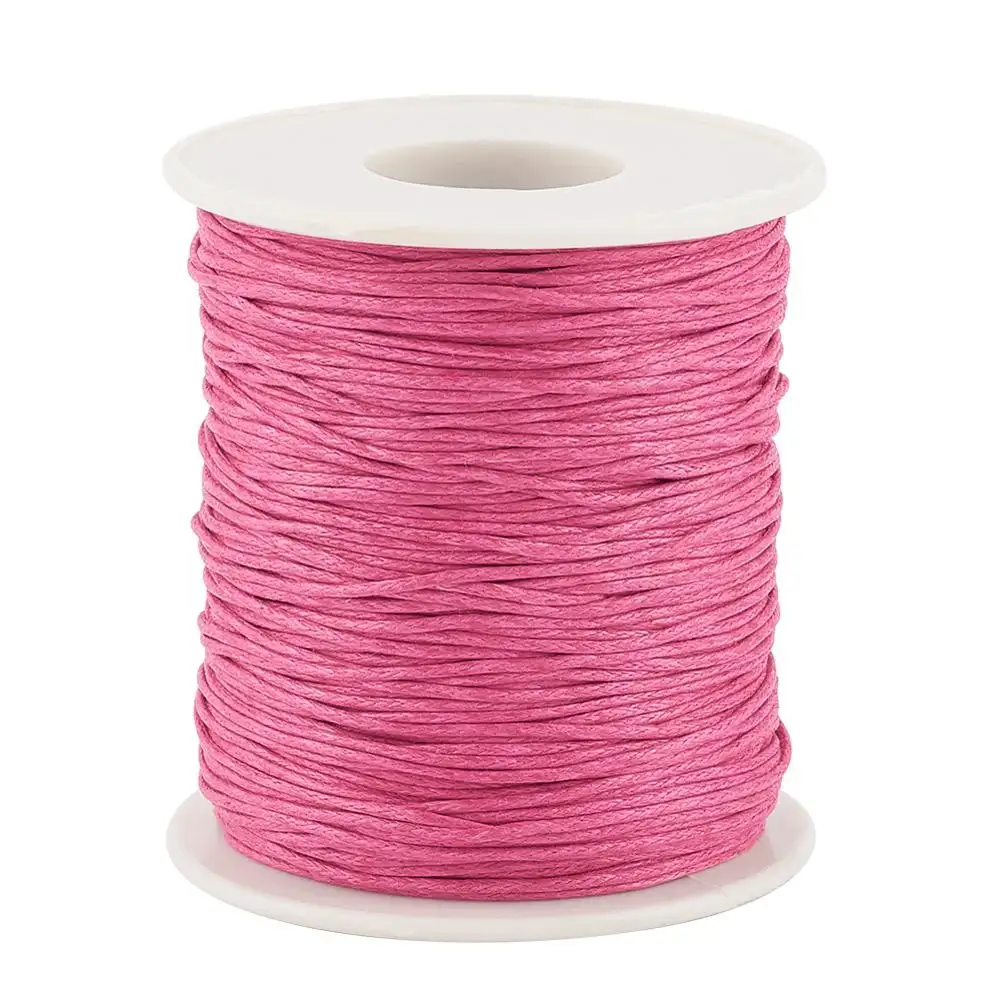 Pandahall 100yards/roll 1mm Waxed Cotton Thread Cords String Strap For Diy Braided Bracelet Necklaces Jewelry Findings