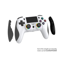 Manette de jeu sans fil avec joystick, gyroscope 6 axes, double vibration moteur, poignée antidérapante et résistante à la transpiration pour PS4