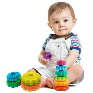 2024 Regenbogen Baby Spin Stack Spielzeug für Kinder Rotierender Turm Baby Spinning Toy Sensorisches Stapels pielzeug für Babys und Kleinkinder - Product Image 4