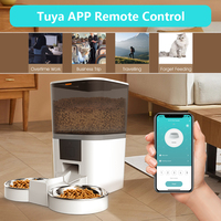 Mangeoire automatique intelligente WiFi pour chats et chiens, distributeur de nourriture sèche avec séparateur et deux bols en acier inoxydable