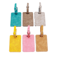 Étiquette de bagage en cuir PU vierge pour sublimation Topjlh, imprimable double face, 6 couleurs disponibles, impression personnalisée du logo et du nom, pour valise de voyage