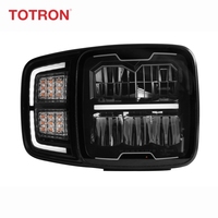 Phare LED sans bordure blanc/ambre avec lentille en verre chauffant pour excavatrice et déneigeuse