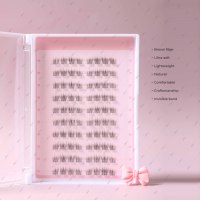 Kit Bulu Mata Palsu Spiky Manga DIY Cluster Wispy Cat Eye yang Dapat Digunakan Kembali dengan Lem dan Seal Label Pribadi Grosir