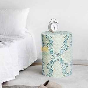 Mesa auxiliar de acento con Incrustaciones de nácar hechas a mano con patrón para sala de estar, decoración de lujo, Exportación OEM, diseño personalizado - Product Image 1