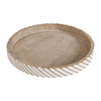 Plateau décoratif en bois massif de forme personnalisée, côtés diagonaux bicolores, finition blanchie à la chaux, pour table basse ou table à thé et café