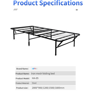 Hyfm Thép Thanh Đôi Có Thể Gập Lại Kim Loại Nền Tảng Giường Khung Gấp Giường Cho Duy Nhất - Product Image 5