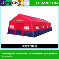 Carpa Sanitaria Inflable Jinglufa para Exteriores, Grande, de Emergencia, para Campamento, con Techo Móvil, para Control de Incendios