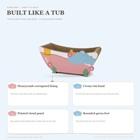 Griffoir pour chat en carton en forme de baignoire, motif canard en caoutchouc et nuage, design lit pour chats d'intérieur, vente en gros, direct usine